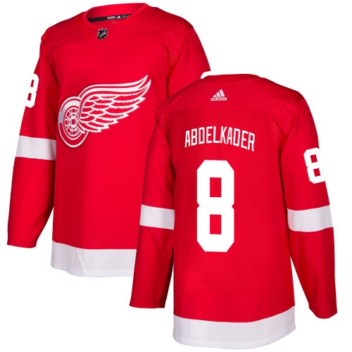 Men's Adidas Detroit Red Wings #8 Justin Abdelkader Red Stitched NHL Jersey
